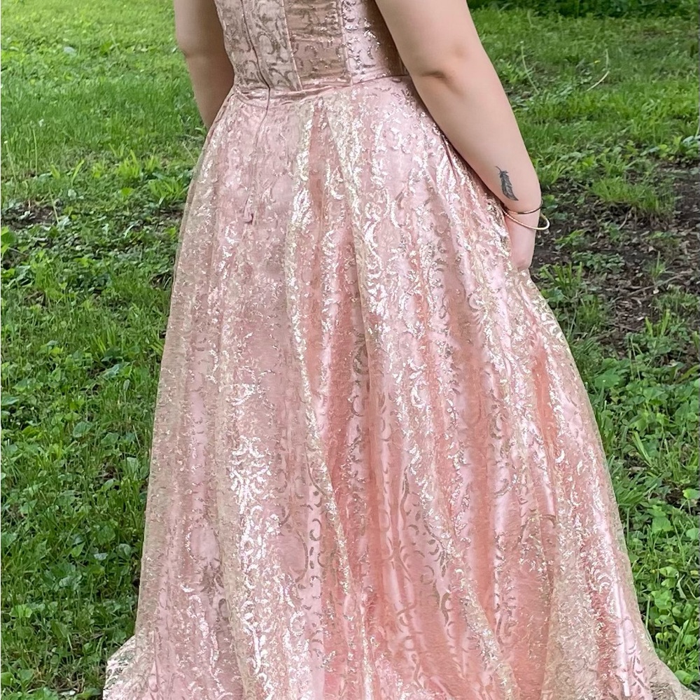 Elegant Pink and Gold Gown